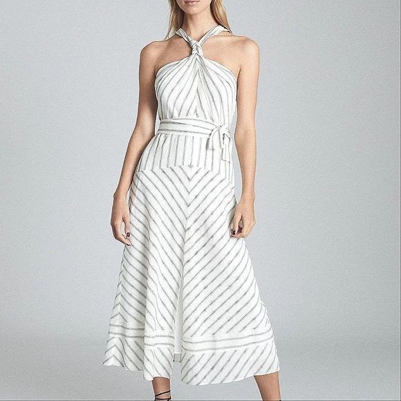 NWT REISS | Bea Striped Midi Dress (no belt) - Picture 9 of 10